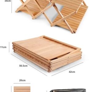 Tavolinë Kampingu e Palosshme prej Bambu CHANODUG FX-9166-1