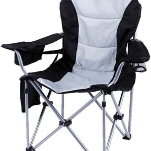 Karrige Kampingu Foldable me Mbështetëse Krahu & Mbajtëse Gote