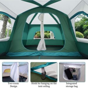 Tendë Kampingu Familjare FX-2028 – 2 Dhoma + 1 Ambient Qendror (8–10 Persona)