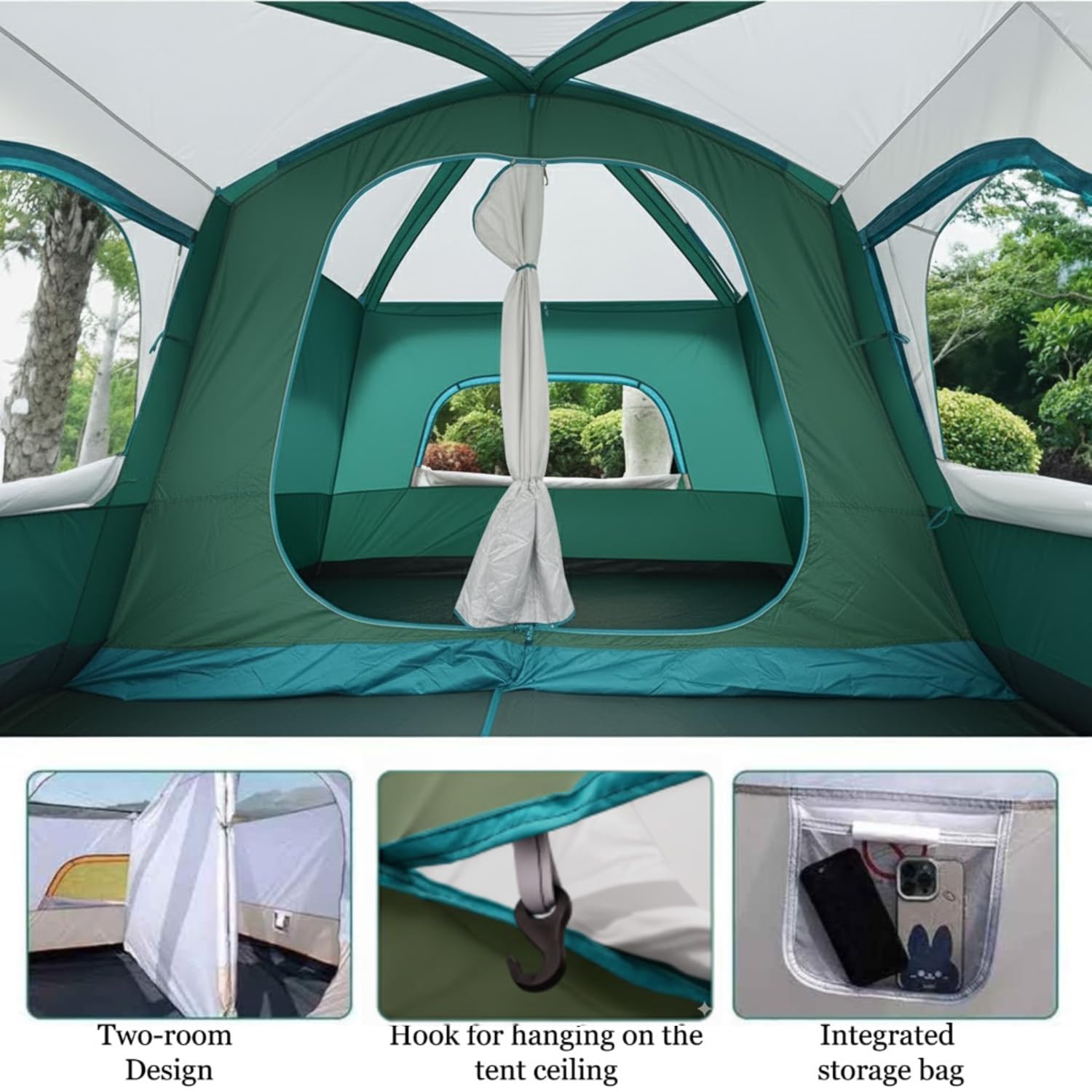 71twkIn-eRL._SL1500_ Tendë Kampingu Familjare FX-2028 – 2 Dhoma + 1 Ambient Qendror (8–10 Persona)