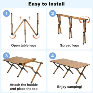 Tavolinë Kampingu Alumini 120×60 cm – Me Çantë Transporti