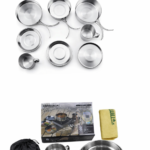 set gatimi per kamping materjal inoks