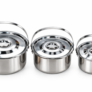 🍲 Set Tenxheresh Inox – 3 Copë (Large) Fx-8910-B