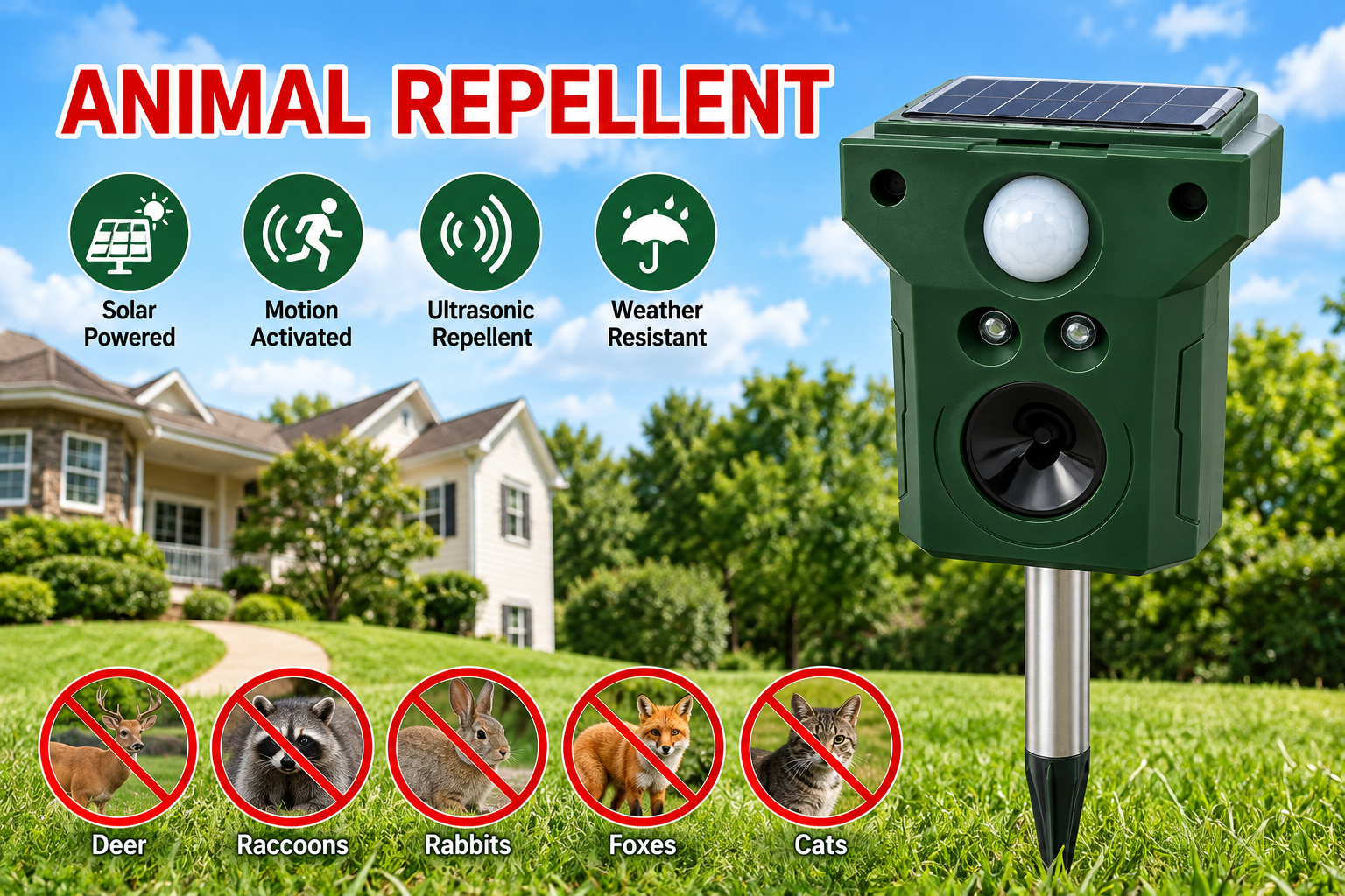 Pajisje Ultratinguj Pajisje Ultratinguj Solar për Largimin e Kafshëve (Animal Repellent)