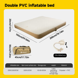 Dyshek Kampingu Vetë-Fryrës CHANODUG CD-4126 – Double Elastic Mattress 20 cm