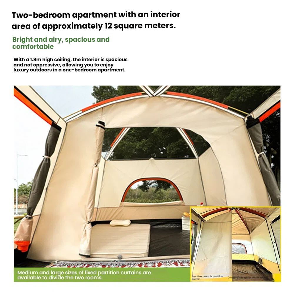 Hb1221a275def44b0beb4a738ef430ba3c Tendë Kampingu Familjare CHANODUG FX-2115 – 2 Dhoma + 1 Sallon me Tendë Anësore