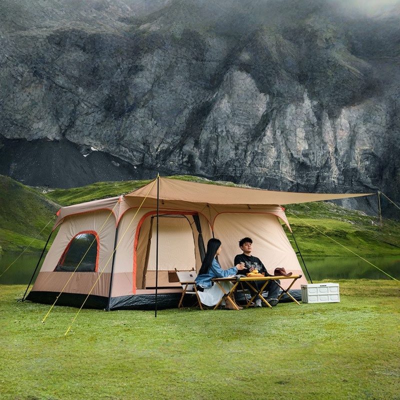 He97982fe01f94a1191955e3bede931593 Tendë Kampingu Familjare CHANODUG FX-2115 – 2 Dhoma + 1 Sallon me Tendë Anësore