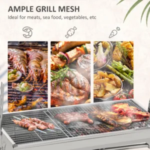 Zgare me qymyr barbikju- BBQ Grill portativ për kamping