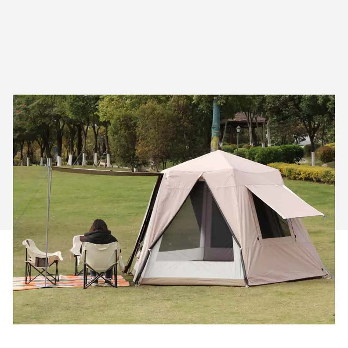 original (1) Tendë Automatike Kampingu Heksagonale FX-2105 – 2 Dhoma + 1 Sallon