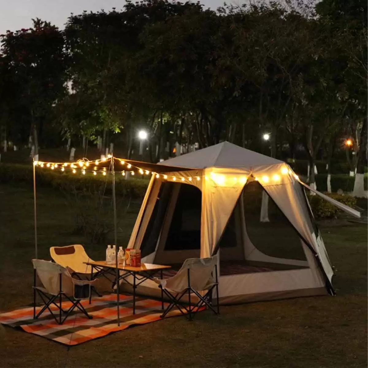 original Tendë Automatike Kampingu Heksagonale FX-2105 – 2 Dhoma + 1 Sallon