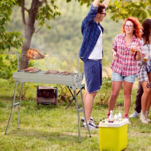 Zgare me qymyr barbikju- BBQ Grill portativ për kamping