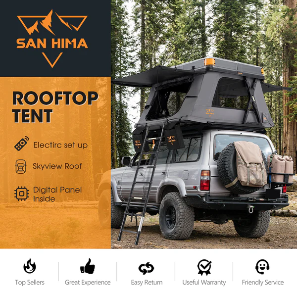 sh-rtt-e-a-sun-detial_01 San Hima Rooftop Tent Electric Hard Shell Automatic Tende automatike elektrike– Model SH-RTT-E-A