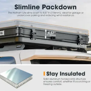 Tendë Rooftop San Hima Kalbarri Lite SH-RTT-T– Hard Shell Alumini, Hapje 30 Sekonda