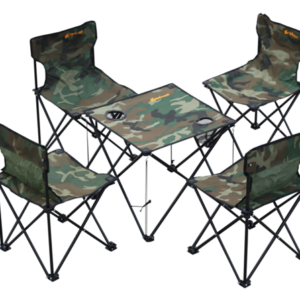 Set Tavoline dhe 4 Karrige për Kamping – Model Camouflage