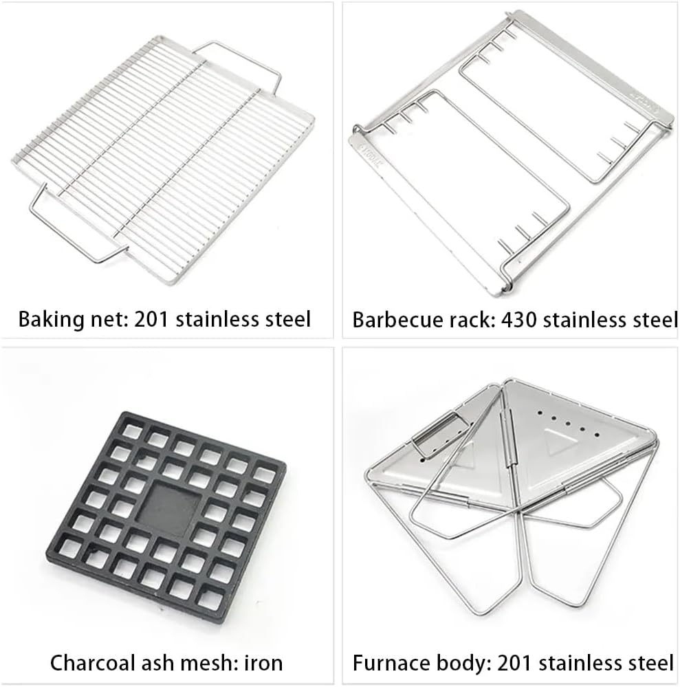 61A3VYtpDsL._AC_SL1000_ Zgare me qymyr barbikju/ Portable Stainless Steel BBQ Grill FX-9193