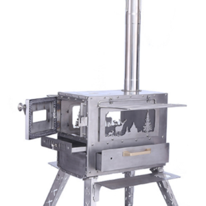 Sobe me dru materjal inoks per kamping