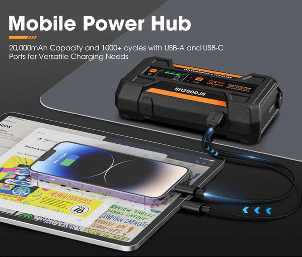 SAN HIMA Jump Starter Multifunksional SH2500JS – 2500A me Kompresor Ajri thumbnail 6