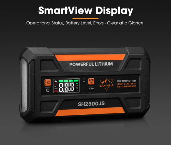 SAN HIMA Jump Starter Multifunksional SH2500JS – 2500A me Kompresor Ajri thumbnail 4