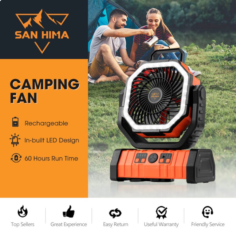 Ventilatori Camping Rechargeable me LED – San Hima Freskuese me drite led thumbnail 2