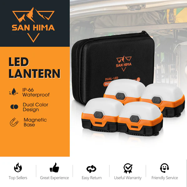 🔦 San Hima Ndricues Dual-LED Universal Lantern – Set 4 Copë (Model LW218-4)