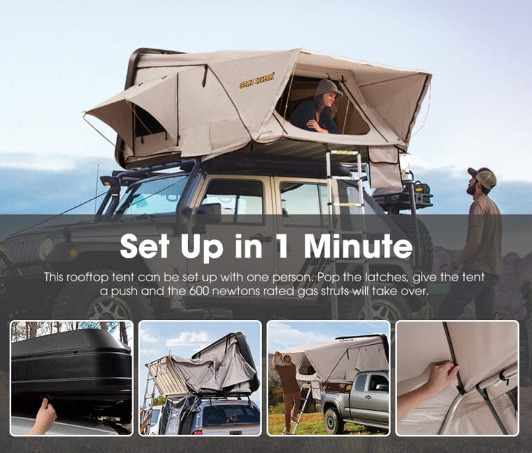 San Hima HS03 Hard Shell Rooftop Tent/ Cader siper makines thumbnail 3