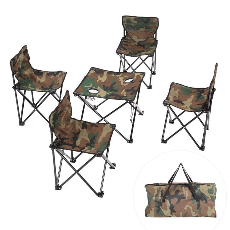 Set Tavoline dhe 4 Karrige për Kamping – Model Camouflage thumbnail 5