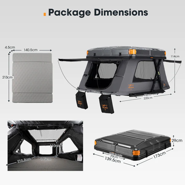 San Hima Rooftop Tent Electric Hard Shell Automatic Tende automatike elektrike– Model SH-RTT-E-A thumbnail 4