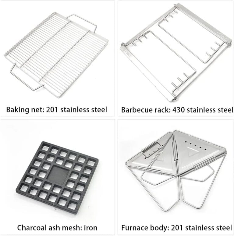 Zgare me qymyr barbikju/ Portable Stainless Steel BBQ Grill FX-9193 thumbnail 4