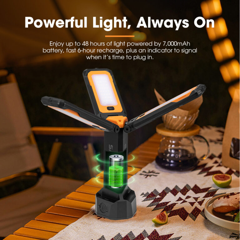 Ndriçues LED Kampingu San Hima 3-në-1 me Stativ, Magnet dhe Bateri 7000mAh thumbnail 4